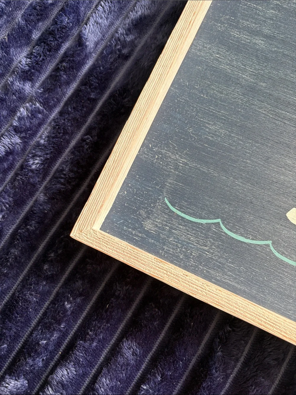 Pottery Barn Kids Navy and Teal 'Little Sharks' Framed Wall Sign